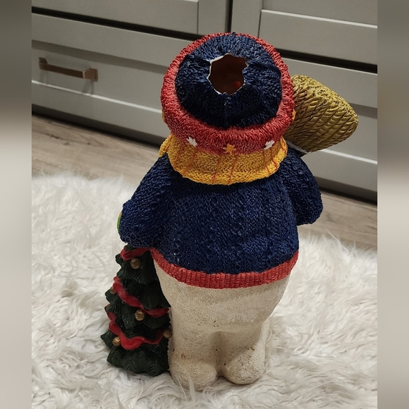 16" Holiday Snowman Figurine with Broom - Picture 3 of 4